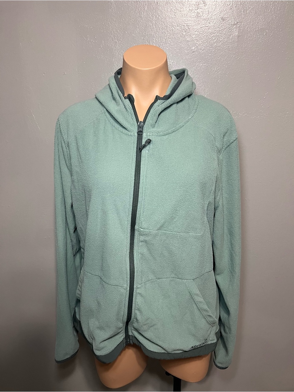 Ascend Women's Full-Zip Waffle Knit Grid Fleece Hoodie Sz: XL